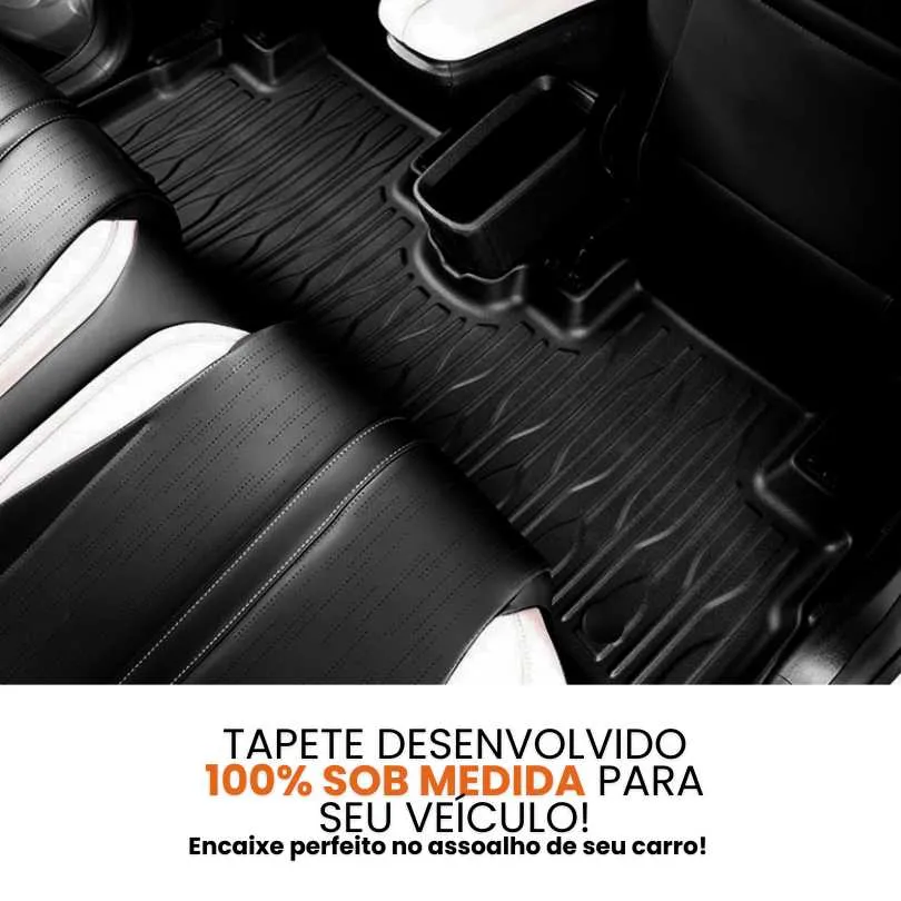 Água retida pelas bordas elevadas do tapete