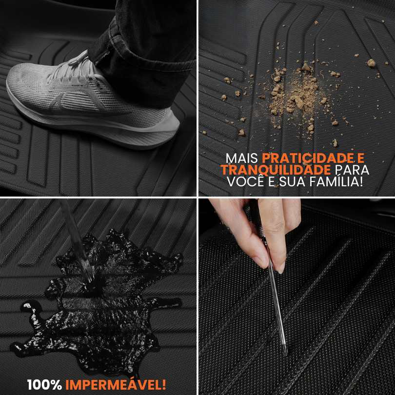 Interior de carro com tapetes sob medida instalados
